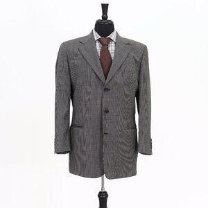 Tom James 44R Brown Check 3-Button Sport Coat Blazer Jacket B323